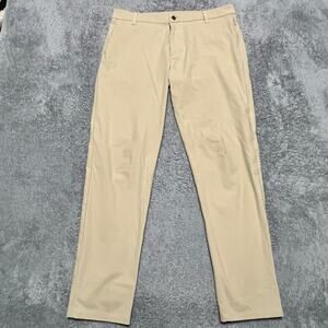 Lululemon Commission Pants Mens 34 x31 Tan ABC Classic Warpstreme M5AEXS